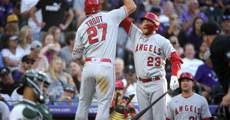 Angels Trout, Drury and Thaiss homer on consecutive pitches in 13-run inning against Rockies